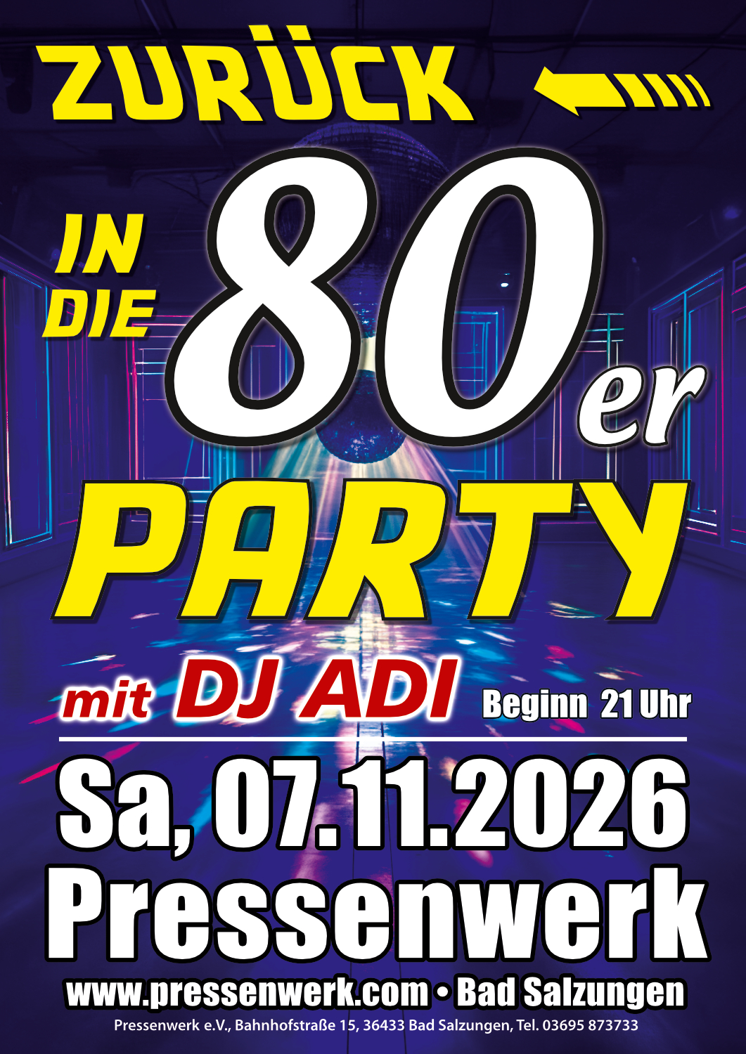 80er Jahre Party mit DJ Adi
